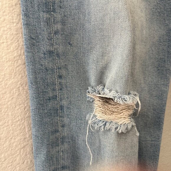 MOTHER The Patchwork Tomcat Ankle Raw Hem New Hobbies Blue 28 - Picture 12 of 16